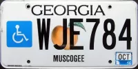 GEORGIA 2016 DISABLED LICENSE PLATE