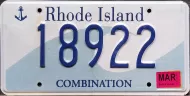 RHODE ISLAND 2023 COMBINATION LICENSE PLATE