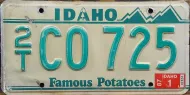 IDAHO 1987 LICENSE PLATE - C