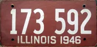 ILLINOIS 1946 LICENSE PLATE 