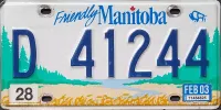 MANITOBA 2003 DEALER LICENSE PLATE