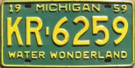 MICHIGAN 1959 LICENSE PLATE