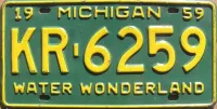 MICHIGAN 1959 LICENSE PLATE