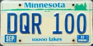 MINNESOTA 1983 LICENSE PLATE