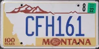 MONTANA 2022 CENTENNIAL REISSUE LICENSE PLATE