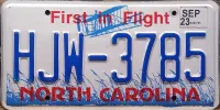 NORTH CAROLINA 2023 FLIGHT LICENSE PLATE