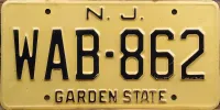 NEW JERSEY 1972 LICENSE PLATE