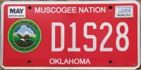 OKLAHOMA 2019 MUSCOGEE NATION LICENSE PLATE - A
