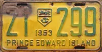 PRINCE EDWARD ISLAND 1953 LICENSE PLATE