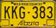 ALBERTA 1975 LICENSE PLATE