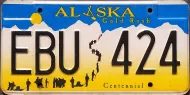 ALASKA GOLD RUSH LICENSE PLATE