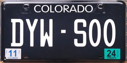 COLORADO 2024 BLACK LICENSE PLATE