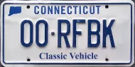 CONNECTICUT CLASSIC VEHICLE LICENSE PLATE