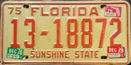 FLORIDA 1979 ORANGE LICENSE PLATE 