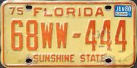 FLORIDA 1980 ORANGE LICENSE PLATE - C