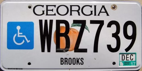 GEORGIA 2017 DISABLED LICENSE PLATE