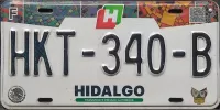 HIDALGO, MEXICO 2018 LICENSE PLATE