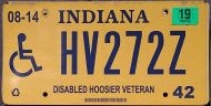 INDIANA 2019 DISABLED VETERAN LICENSE PLATE