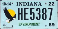 INDIANA 2022 ENVIRONMENT LICENSE PLATE