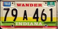 INDIANA 1987 LICENSE PLATE