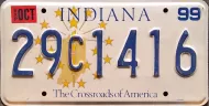INDIANA 1999 LICENSE PLATE