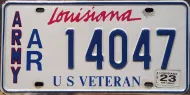 LOUISIANA 2023 ARMY VETERAN LICENSE PLATE