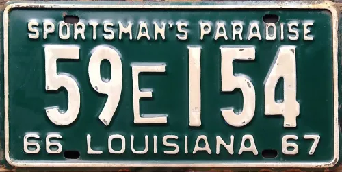 LOUISIANA 1966-1967 LICENSE PLATE