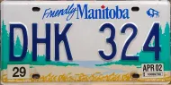 MANITOBA 2002 LICENSE PLATE