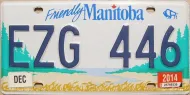 MANITOBA 2014 LICENSE PLATE