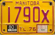 MANITOBA 1981 TRAILER LICENSE PLATE