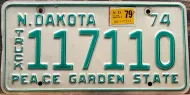 NORTH DAKOTA 1979 FARM TRUCK LICENSE PLATE - A