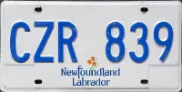 NEWFOUNDLAND COMMERCIAL LICENSE PLATE