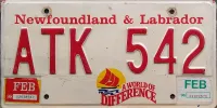 NEWFOUNDLAND 1996 LICENSE PLATE
