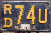NEW JERSEY 1956 LICENSE PLATE