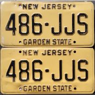NEW JERSEY 1978 LICENSE PLATE PAIR
