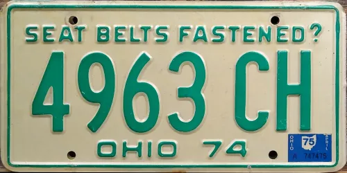 OHIO 1975 LICENSE PLATE