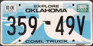 OKLAHOMA 2020 COMMERCIAL TRUCK LICENSE PLATE