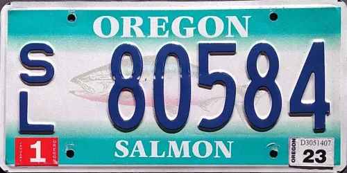 OREGON 2023 SALMON LICENSE PLATE