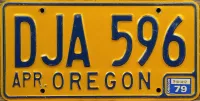 OREGON 1979 LICENSE PLATE