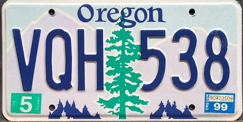OREGON 1999 LICENSE PLATE