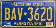 PENNSYLVANIA 1999 LICENSE PLATE