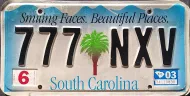 SOUTH CAROLINA 2003 LICENSE PLATE