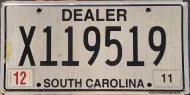 SOUTH CAROLINA 2011 DEALER LICENSE PLATE