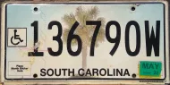 SOUTH CAROLINA 2022 DISABLED LICENSE PLATE