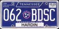 TENNESSEE BLUE FLAT IN GOD WE TRUST LICENSE PLATE