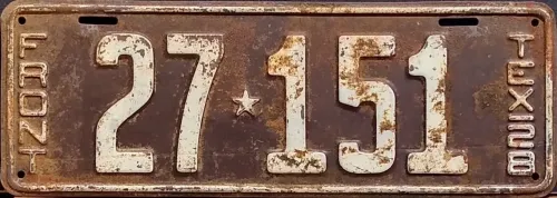 TEXAS 1928 LICENSE PLATE
