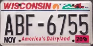 WISCONSIN 2020 LICENSE PLATE - B