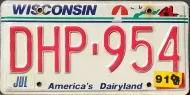 WISCONSIN 1991 LICENSE PLATE