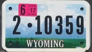 WYOMING 2017 MOTORCYCLE LICENSE PLATE